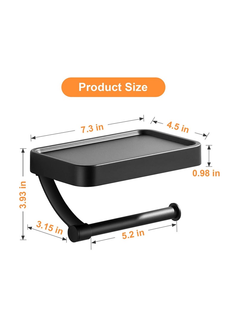 Generic - SYOSI Toilet Paper Holder with Phone Shelf, Stainless Steel Wall Mount, Bathroom Tissue Roll Shelf (1 PCS) - Image 1