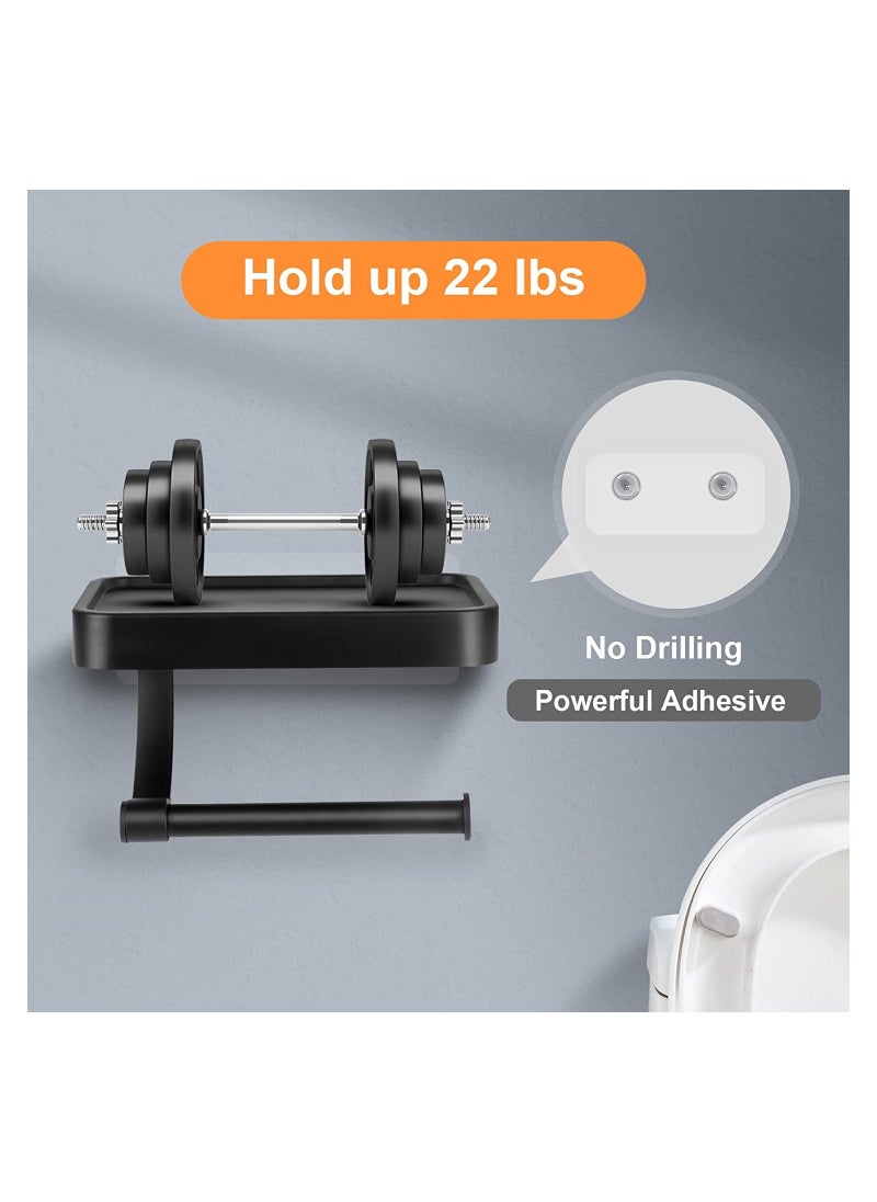 Generic - SYOSI Toilet Paper Holder with Phone Shelf, Stainless Steel Wall Mount, Bathroom Tissue Roll Shelf (1 PCS) - Image 1