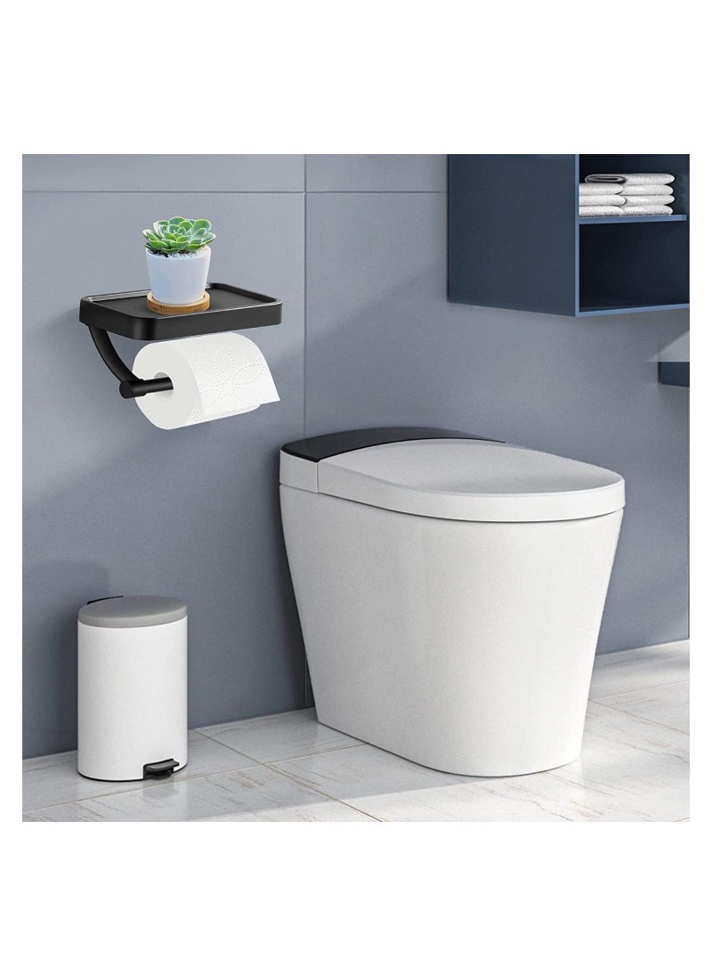 Generic - SYOSI Toilet Paper Holder with Phone Shelf, Stainless Steel Wall Mount, Bathroom Tissue Roll Shelf (1 PCS) - Image 1