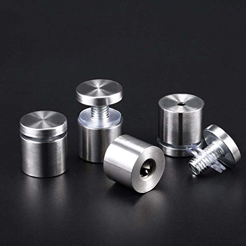 Pelopy 8 Pcs Sign Standoff Screws Advertising Screws Stainless Steel Wall Standoff Mounts Glass Acrylic Nail(1 x 1 Inch) - Image 4