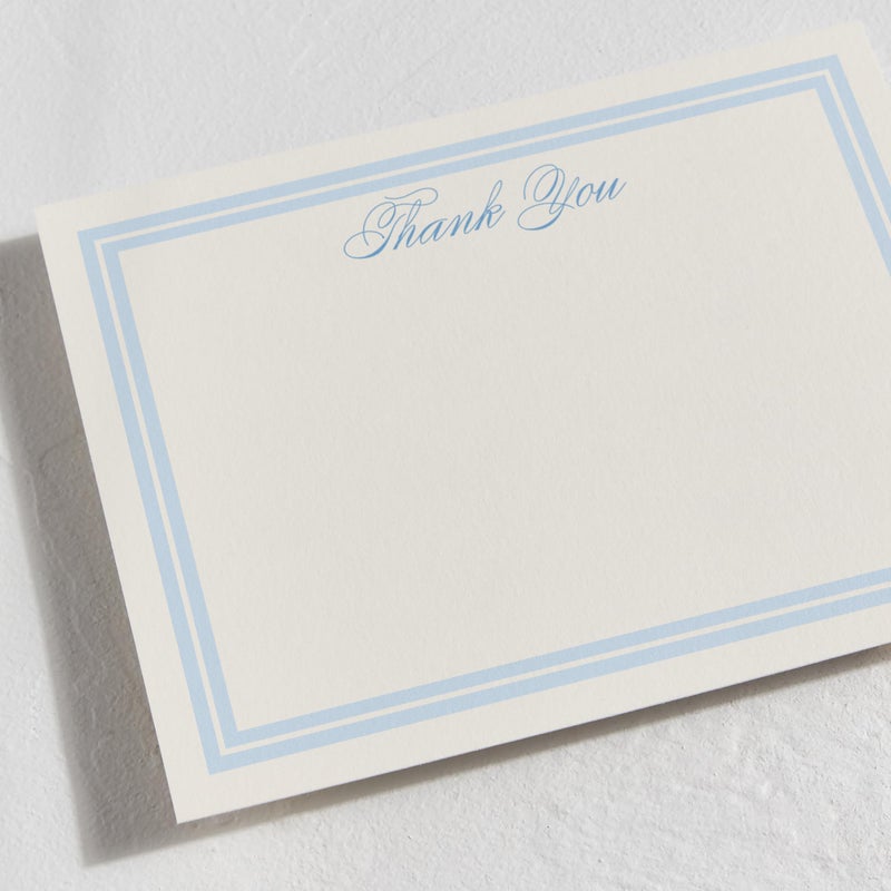 Minted Classic Start Stationery Cards, Blank Thank You Cards and Envelopes, Thank You Notes for Handwritten Messages, Note Cards & Stationery Set for Women and Men, Powder Blue Color Theme - Image 2