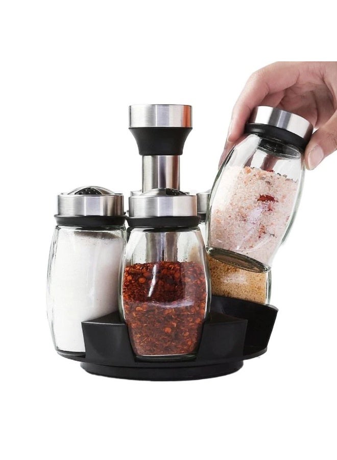 🧂 طقم بهارات مع حامل دوّار 7 قطع – Spice Rack Set EDGING - Image 3