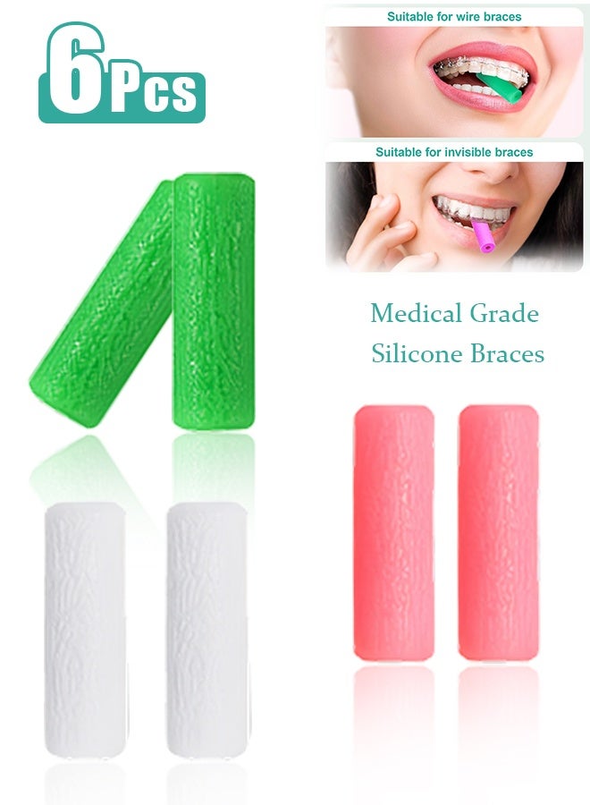 6 pcs aligner chews, medical grade silicone orthodontic chews, aligner tray seat chews, for Invisalign aligners, mint color, strawberry flavor, original, free carrying case, suitable for travel and storage - Image 1