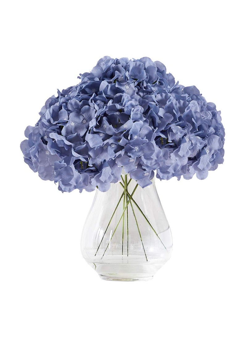 KISLOHUM KISLOHUM Silk Hydrangea Dusty Blue Artificial Faux Flowers  10pcs with Stems for Wedding Bridal Show Decor 