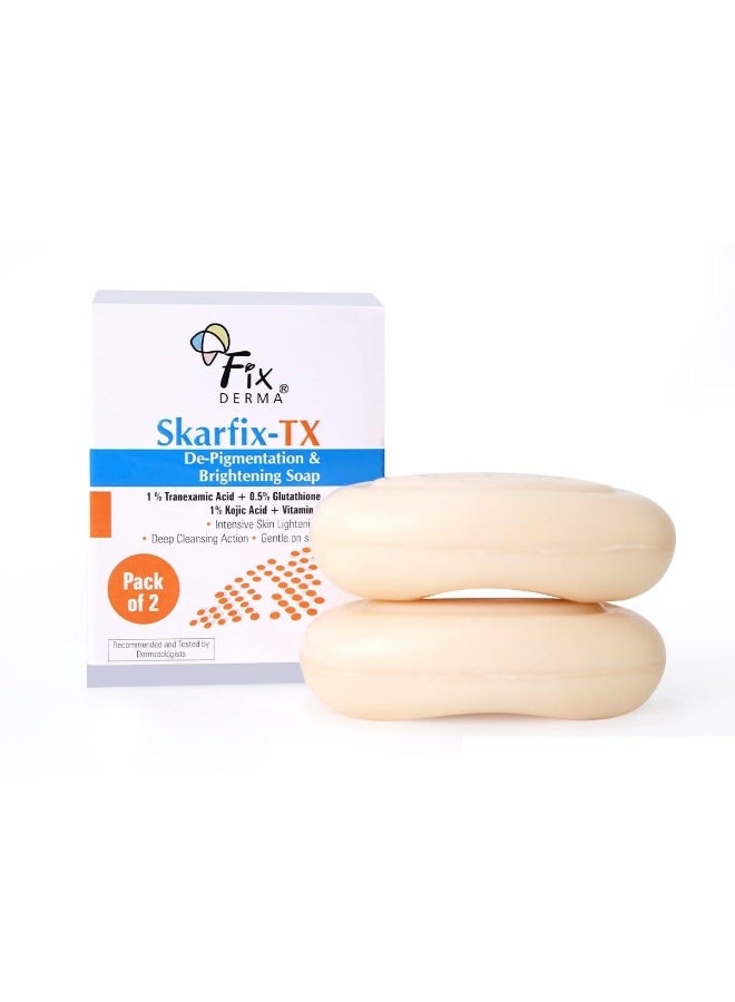 Fixderma Skarfix -TX 1% Kojic Acid Soap For Skin Whitening with Glutathione | Kojic Skin Whitening Soap for Pigmentation | For Women & Men - 75gm (Pack of 2) - Image 1