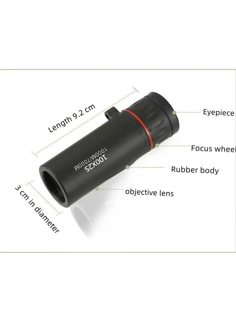 Generic Adult Pocket Monocular Telescope, Mini High Power Handheld Telescope for Bird Watching, Hunting, Camping, Hiking, Live Concerts and Games (60/1000M)  - Image 2
