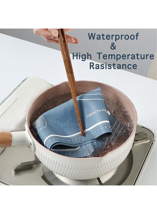 DUNISO حصيرة خبز سيليكون كبيرة، حصيرة متعددة الوظائف للعجين، حصيرة طاولة مقاومة للحرارة وغير لاصقة، مضادة للانزلاق ومقاومة للماء، قابلة لإعادة الاستخدام، لتمديد العجين والقياسات، 65 * 45 سم - Image 4