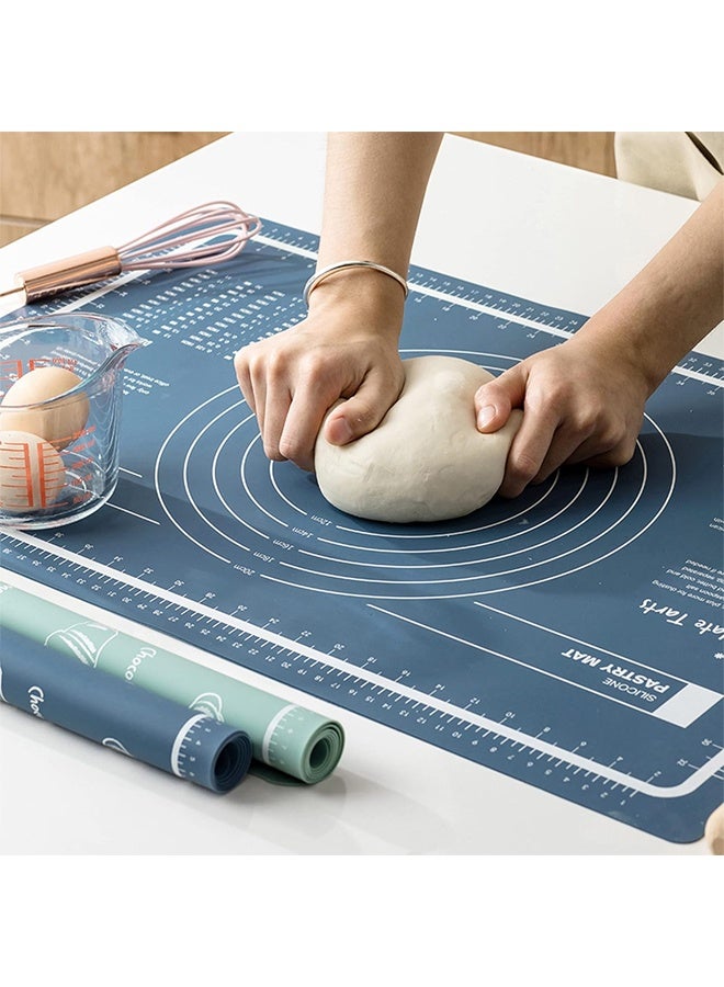 DUNISO حصيرة خبز سيليكون كبيرة، حصيرة متعددة الوظائف للعجين، حصيرة طاولة مقاومة للحرارة وغير لاصقة، مضادة للانزلاق ومقاومة للماء، قابلة لإعادة الاستخدام، لتمديد العجين والقياسات، 65 * 45 سم - Image 1