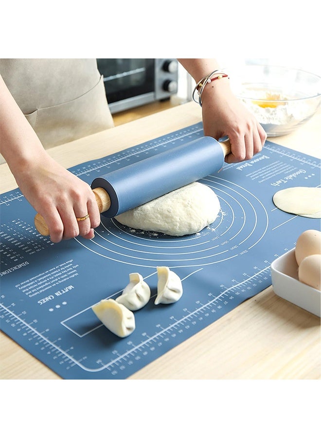 DUNISO حصيرة خبز سيليكون كبيرة، حصيرة متعددة الوظائف للعجين، حصيرة طاولة مقاومة للحرارة وغير لاصقة، مضادة للانزلاق ومقاومة للماء، قابلة لإعادة الاستخدام، لتمديد العجين والقياسات، 65 * 45 سم - Image 2