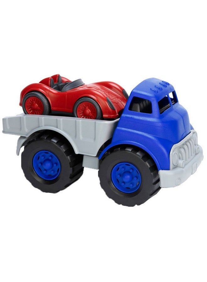 Green Toys شاحنة مسطحة وسيارة سباق بيضاء 12 شهر 6 سنوات - Image 2