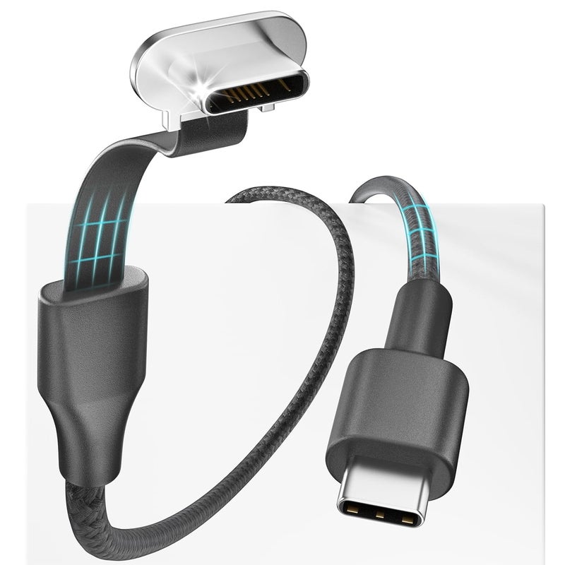 كابل USB C إلى USB C، 60 واط 3.3 قدم مسطح، كابل شحن USB C، شاحن من النوع C بزاوية قائمة شحن سريع متوافق مع Steam Deck وROG Ally وSamsung S23/S22/S21 وiPhone 16/15 Pro/Pro Max وMacBook وغيرها. - Image 1