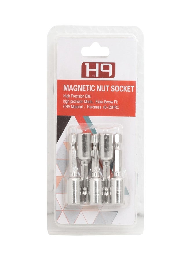 H9 8mm Magnetic Nut Setter Bit Set - 1/4” Hex Shank, 42mm Long, CR-V Steel | Power Drill Socket Adapter for Impact Driver & Screwdriver (Pack of 5) - Image 2