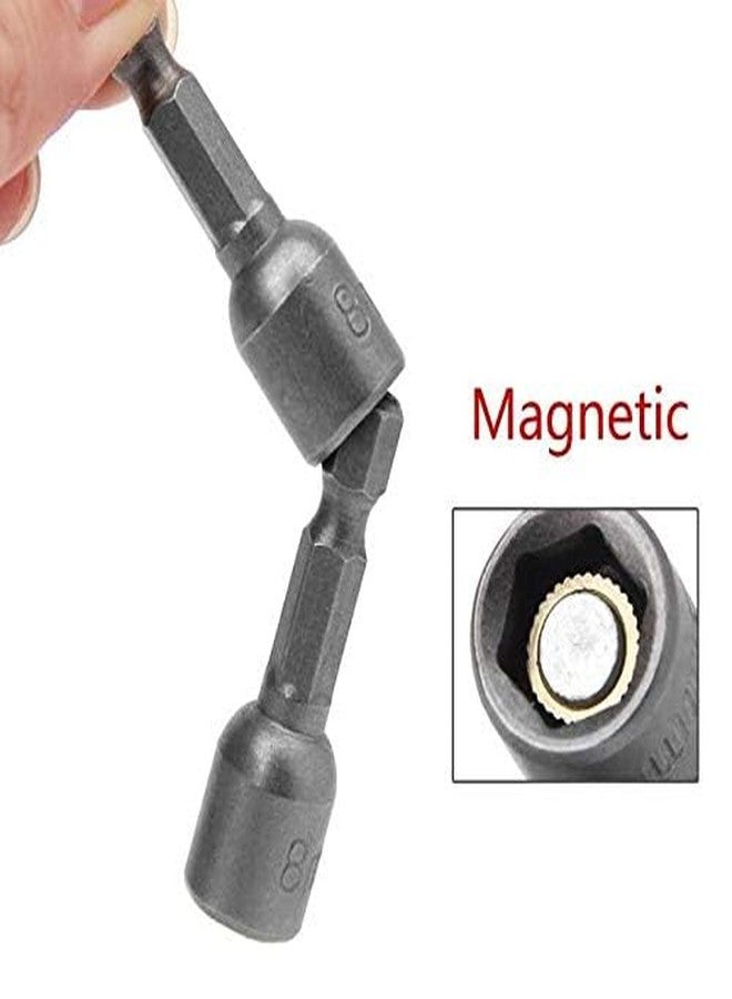 H9 8mm Magnetic Nut Setter Bit Set - 1/4” Hex Shank, 42mm Long, CR-V Steel | Power Drill Socket Adapter for Impact Driver & Screwdriver (Pack of 5) - Image 5