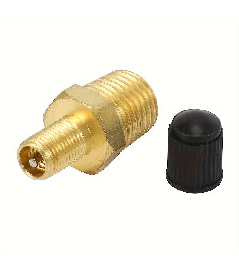 Yellow Brass Schrader Valves 2 Pack 1/4 Inch NPT for Air Compressor Tanks - Image 5