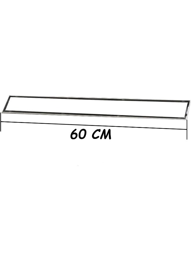 Biella Stainless Steel Rectangle Side Outlet Shower Floor Drain Offset Linear Design With Adjustable Leveling Foot And Hair Strainer/Catcher Tile Insert Type 60 Cm - Image 3