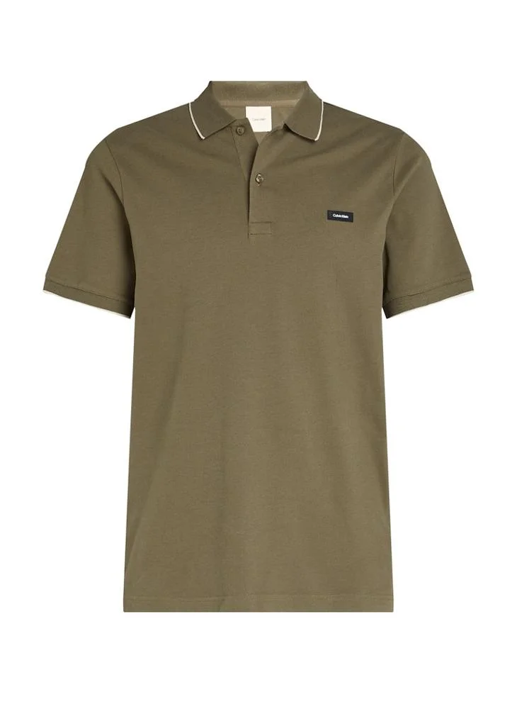 CALVIN KLEIN Logo Detail Polo Shirt With Tipping Collar