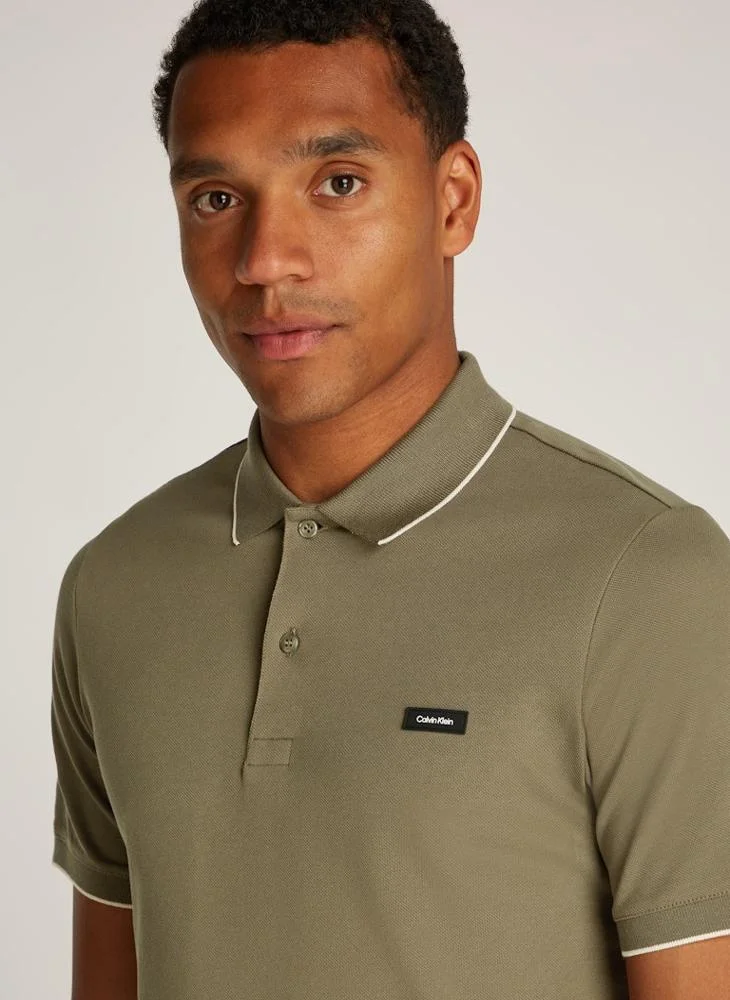 CALVIN KLEIN Logo Detail Polo Shirt With Tipping Collar