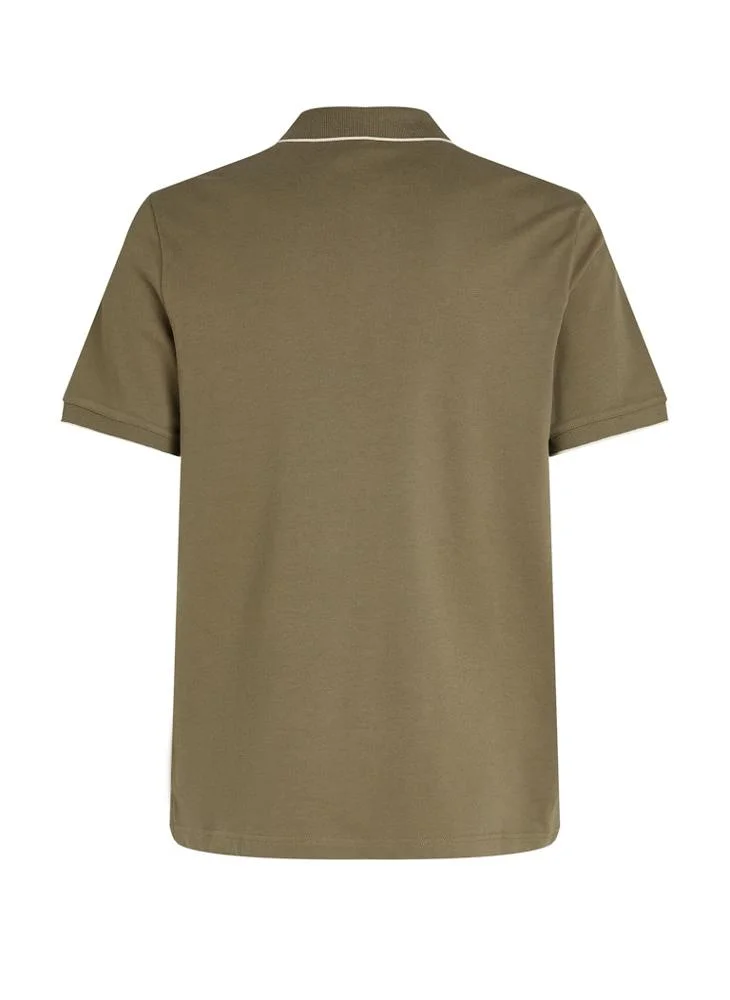 CALVIN KLEIN Logo Detail Polo Shirt With Tipping Collar