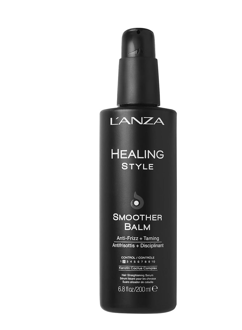 L'ANZA Healing Style Smoother Balm, New & Improved Keratin Hair Treatment & Hair Straightener Serum, Heat Protection & Anti Frizz Hair Product, Luxury Hair Care for Curly Frizzy Hair (6.8 Fl Oz) - Image 1