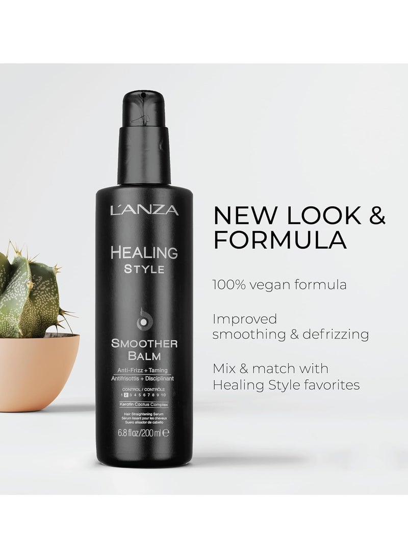 L'ANZA Healing Style Smoother Balm, New & Improved Keratin Hair Treatment & Hair Straightener Serum, Heat Protection & Anti Frizz Hair Product, Luxury Hair Care for Curly Frizzy Hair (6.8 Fl Oz) - Image 4