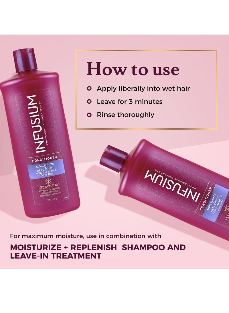 Infusium - Infusium Moisturize and Replenish Conditioner - Hair Conditioner for Dry Hair - With Avocado and Olive Oils - Conditioner for Women - 33.8 oz - Image 1