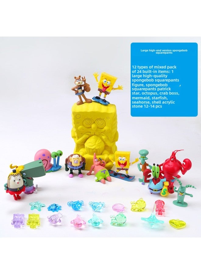 Pinuo Archaeological Excavation Coolomi Food And Play Strawberry Toy Bear Digging Treasure Hiding Blind Box Children Digging Gem Decoration Gift-Color:On-site Version Of Spongebob Squarepants [without Gift Box Tools]  - Image 1