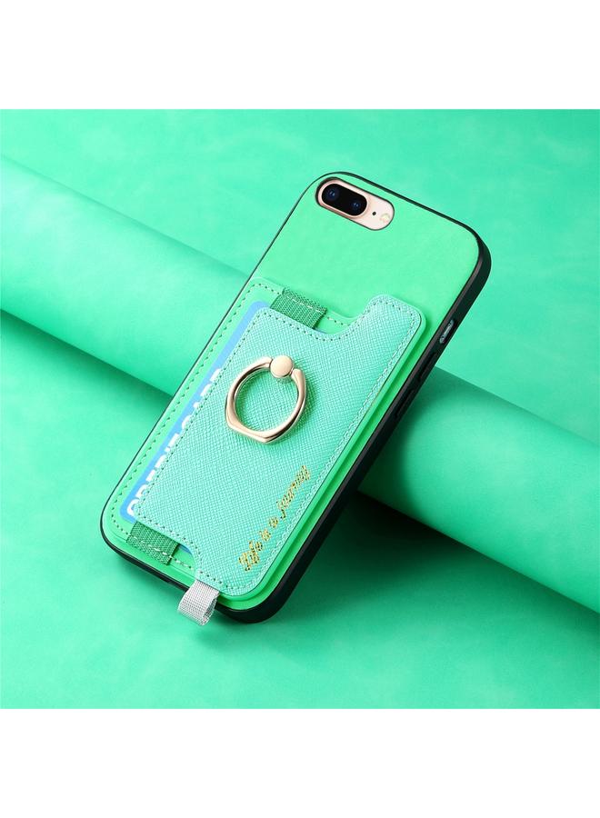 اس-توب جراب هاتف iPhone XR Retro Magsafe Cross من الجلد مع حامل حلقة وحقيبة بطاقات - Image 5