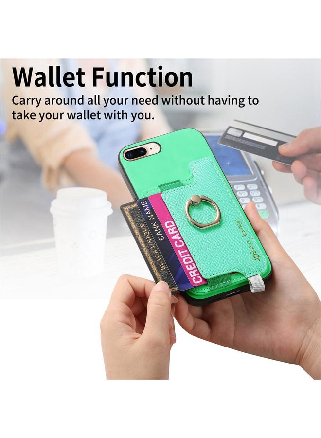 اس-توب جراب هاتف iPhone XR Retro Magsafe Cross من الجلد مع حامل حلقة وحقيبة بطاقات - Image 4