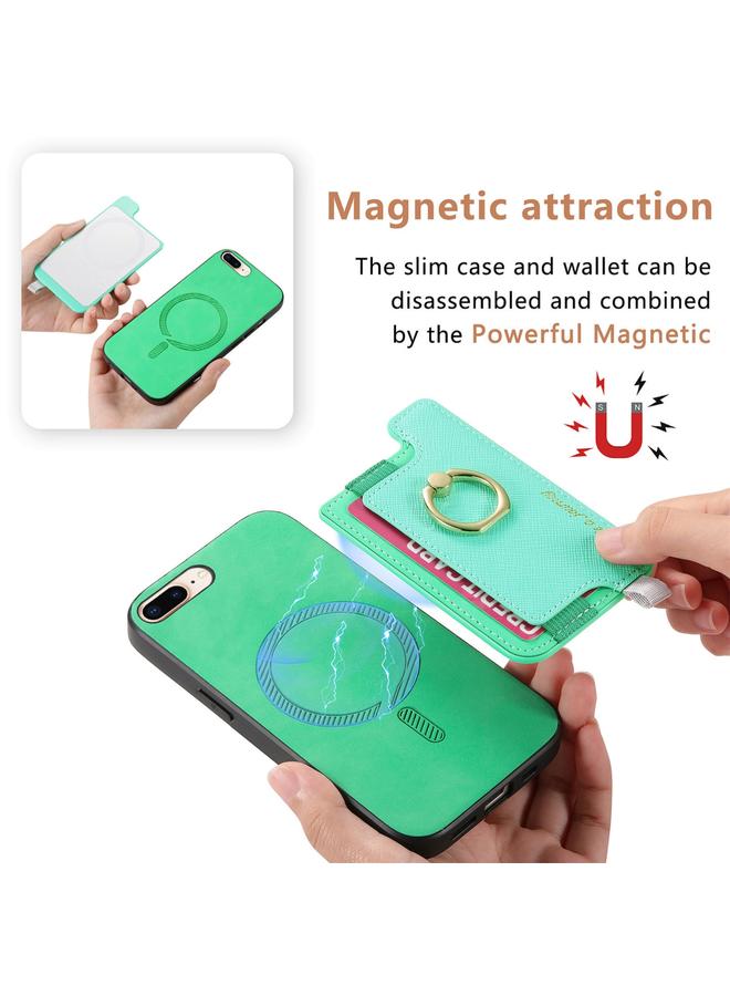 اس-توب جراب هاتف iPhone XR Retro Magsafe Cross من الجلد مع حامل حلقة وحقيبة بطاقات - Image 3