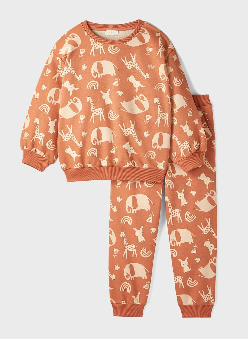 JUNE Kids Patterned Tracsuit Set