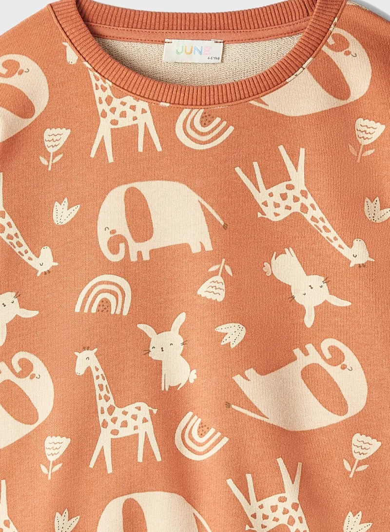 JUNE Kids Patterned Tracsuit Set
