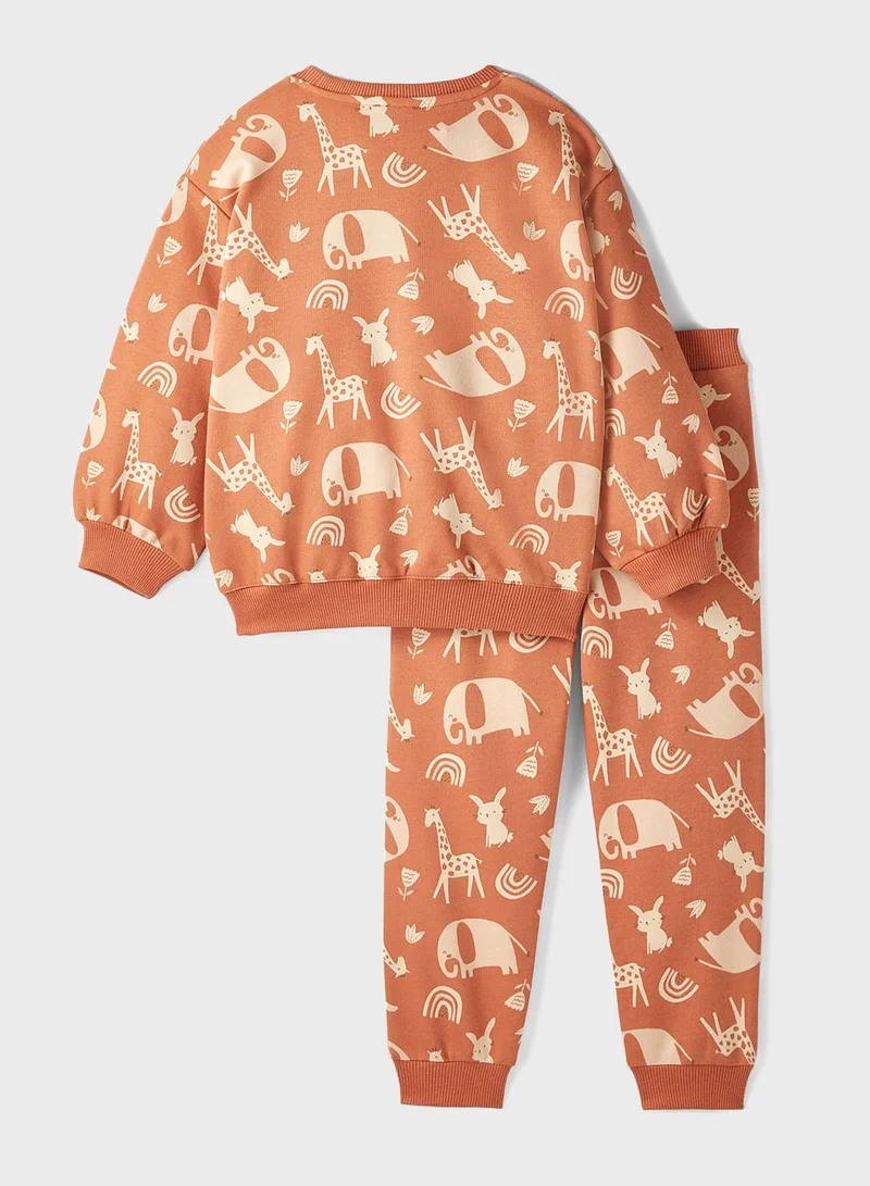 JUNE Kids Patterned Tracsuit Set