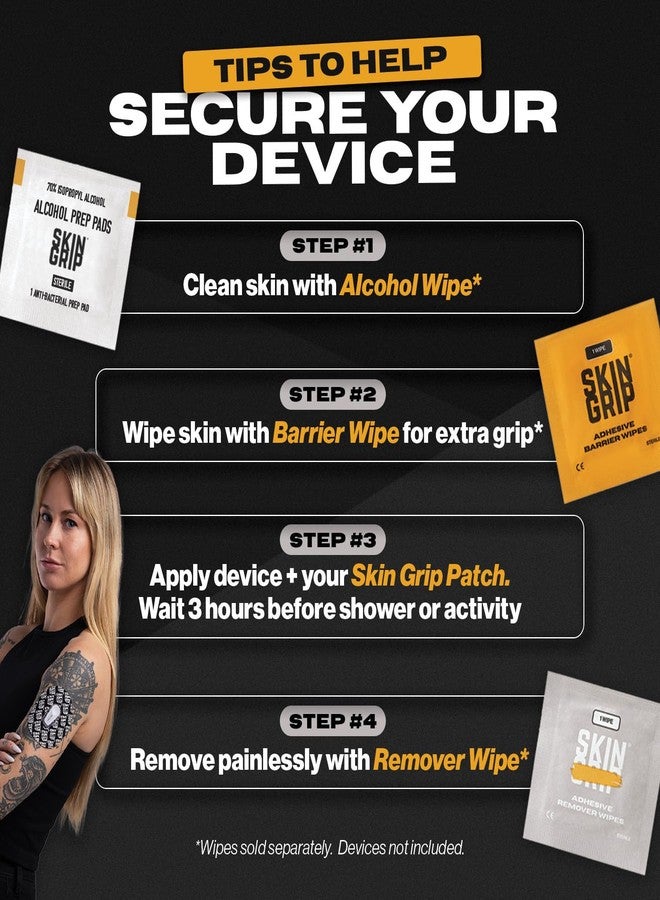 Skin Grip Insulet Omnipod 5 Adhesive Patches Waterproof & Sweatproof (Also Fits Omni pod Dash), Pre-Cut Medical Tape, Ultimate Insulin Pump Protection, Diabetic Sensor Covers, 20-Pack, Black - Image 5