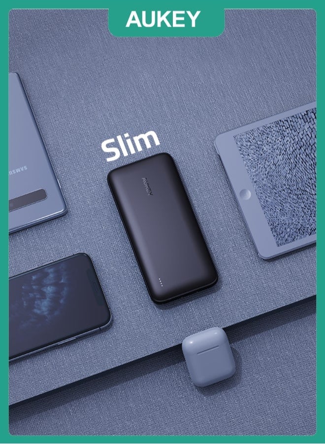 Aukey 10000 mAh Slim Power Bank 15W PB-N73 Black - Image 3