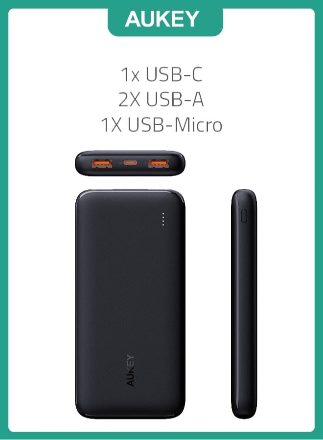 Aukey 10000 mAh Slim Power Bank 15W PB-N73 Black - Image 2