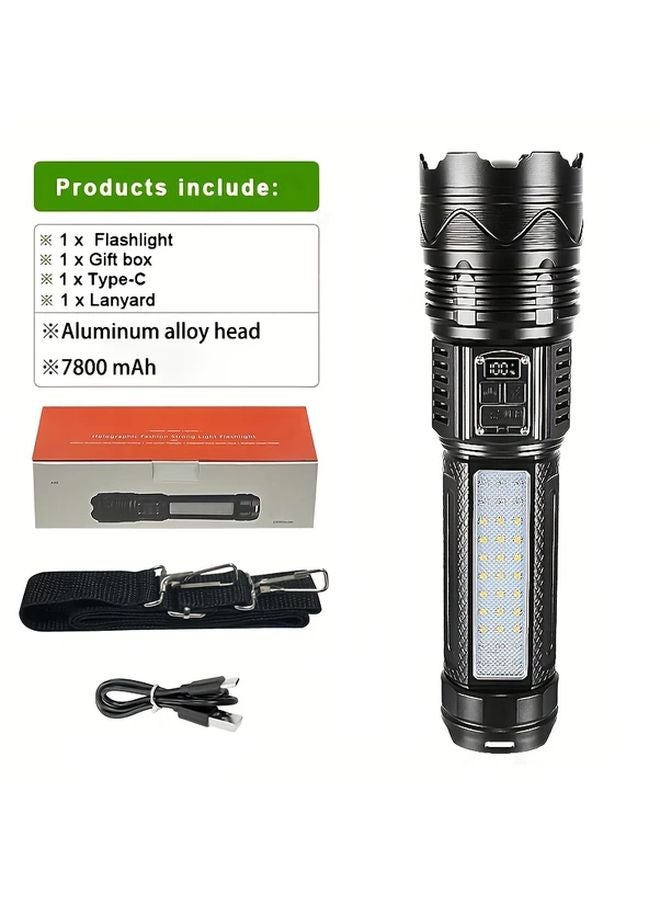 3399 Lumens LED Flashlight With 7800mAh Battery Remote Control COB Light Portable Shoulder Strap - Image 1