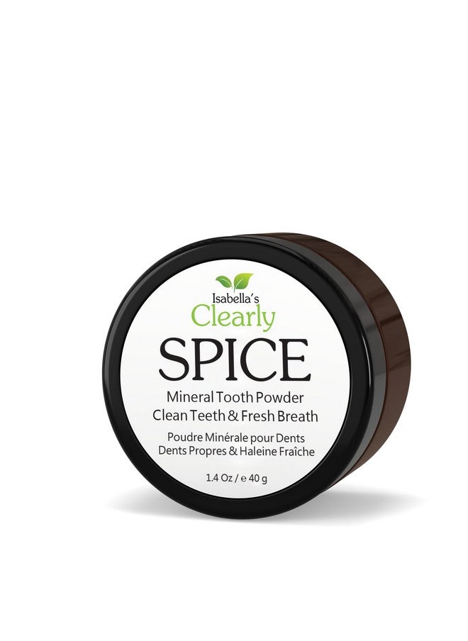 Isabella's Clearly - Isabella’s Clearly Spice Remineralizing Tooth Powder | Teeth Whitening Natural Toothpaste Fluoride Free for Adults, Kids, Sensitive Teeth & Gums | Xylitol, Baking Soda, Clay, Calcium, Cinnamon, Clove - Image 1