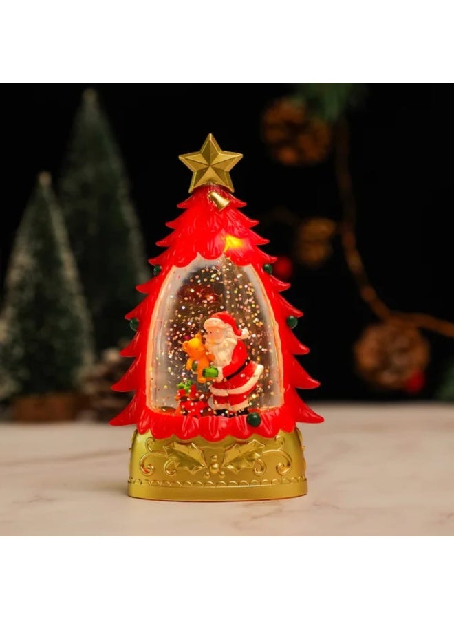 ميلز كرة ثلجية LED على شكل شجرة عيد الميلاد مع تمثال سانتا كلوز - قطعة ديكور احتفالية - Image 2