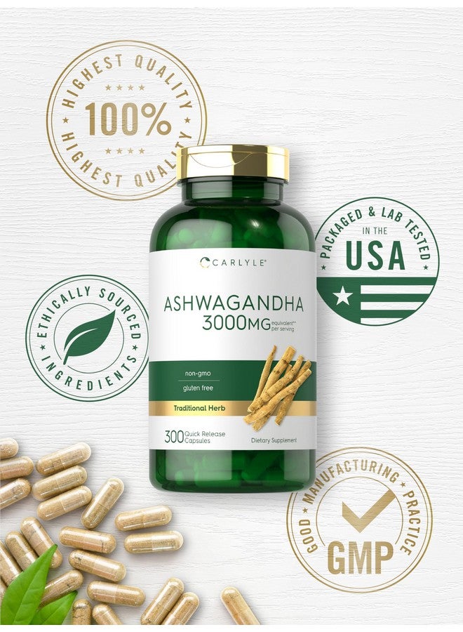 مكمل كارلايل أشواغاندا ٣٠٠٠ ملغ | ٣٠٠ كبسولة | مكمل مستخلص الجذور | غير معدل وراثيًا، خالٍ من الغلوتين - Image 4