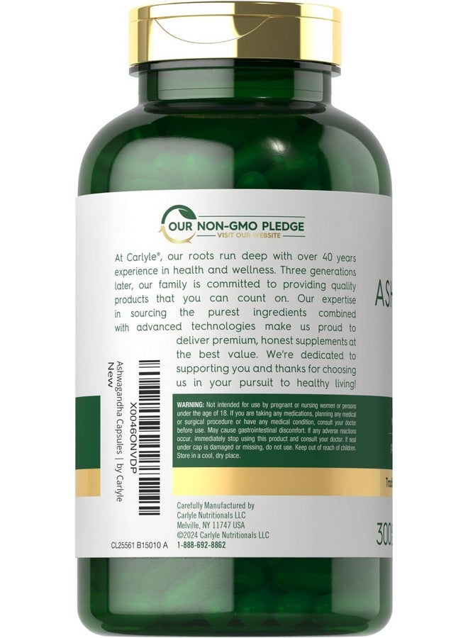 مكمل كارلايل أشواغاندا ٣٠٠٠ ملغ | ٣٠٠ كبسولة | مكمل مستخلص الجذور | غير معدل وراثيًا، خالٍ من الغلوتين - Image 3