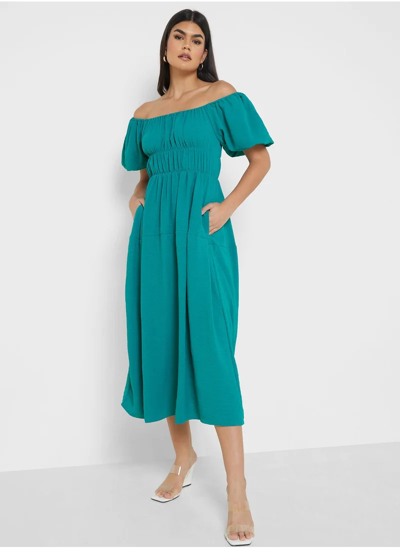 ELLA Off Shouldered Dress With Ruching