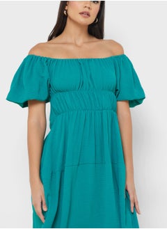 ELLA Off Shouldered Dress With Ruching  - Image 3