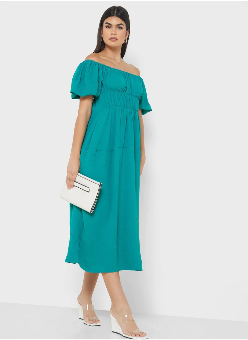 ELLA Off Shouldered Dress With Ruching