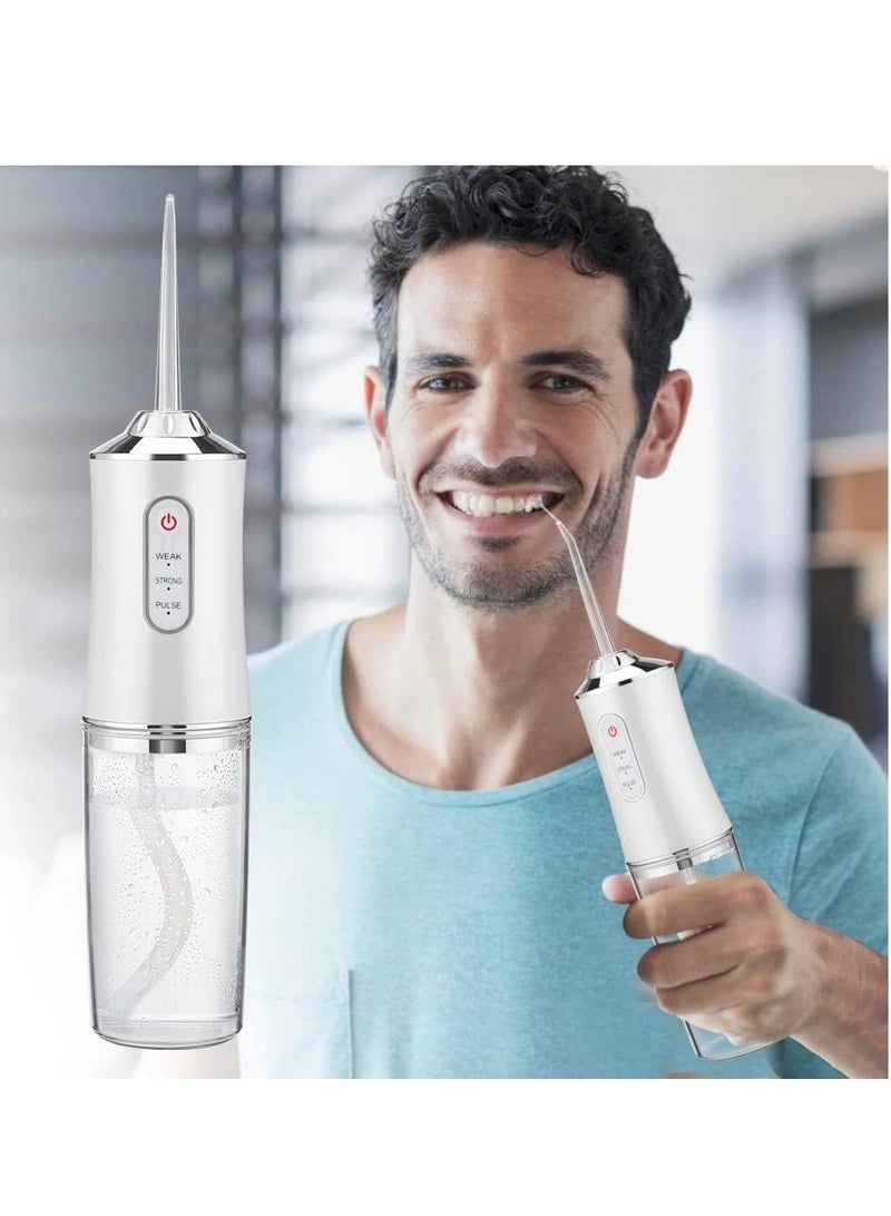 ELTRAZONE Water Flosser Dental Oral Irrigator, Portable Rechargeable Teeth Cleaner with 3 Cleaning Modes and 4 Jet Tips, 220ml Large Water Tank, Waterproof Design, Electric Dental Water Jet Pick for Teeth Whitening & Gum Care at Home or Travel  - Image 2