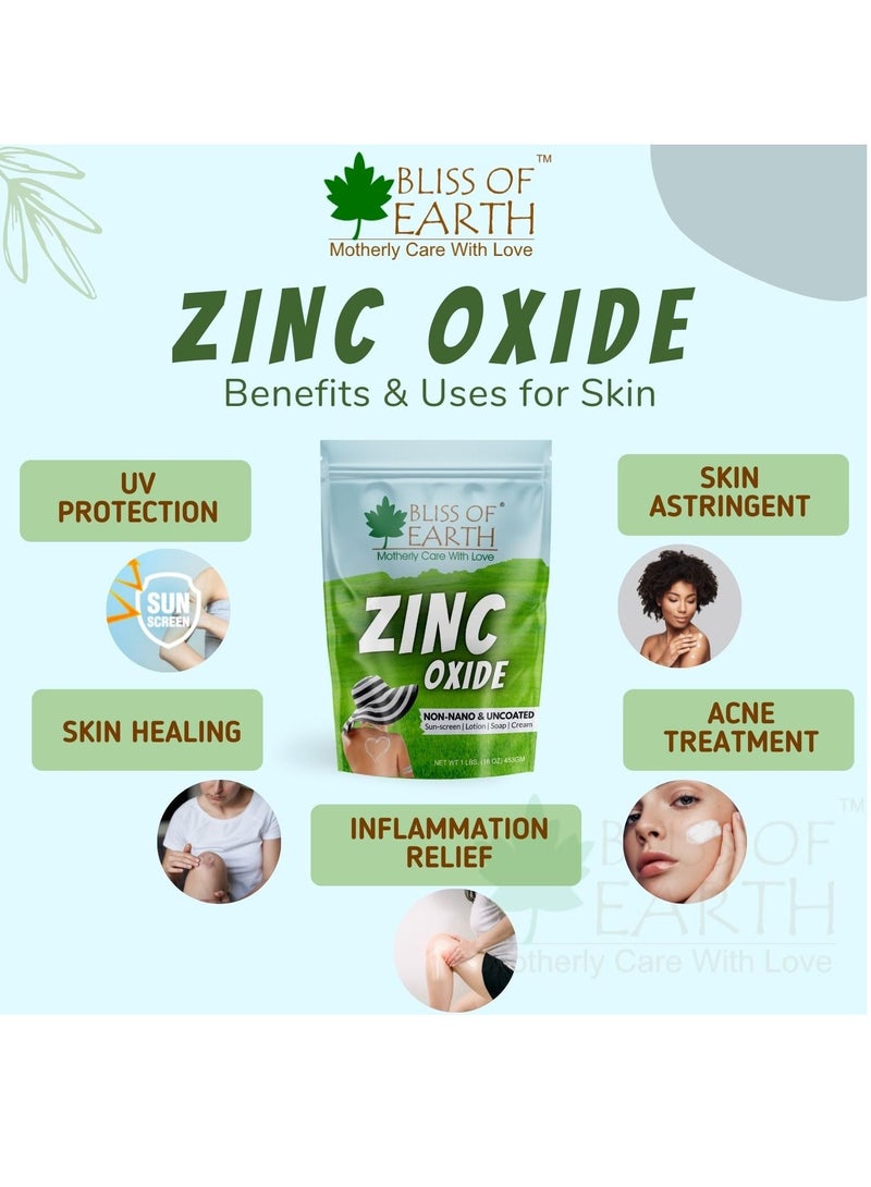 BLISS OF EARTH Bliss of Earth 32oz Zinc Oxide Powder Non-Nano & Uncoated for Skin, Face, Cosmetic & DIY Product 907Gm - Image 2