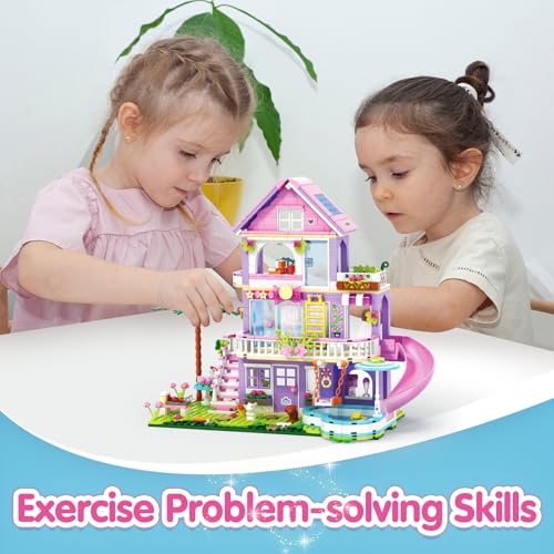 Sitodier Girls Building Blocks Set689pcs Garden Villa House Building Block for Kids 612 and 814Holiday Cottage Bricks Kit Building Toy Xmas Birthday Gift for Girls Kids 6 7 8 9 10 11 12 13 14 - Image 5