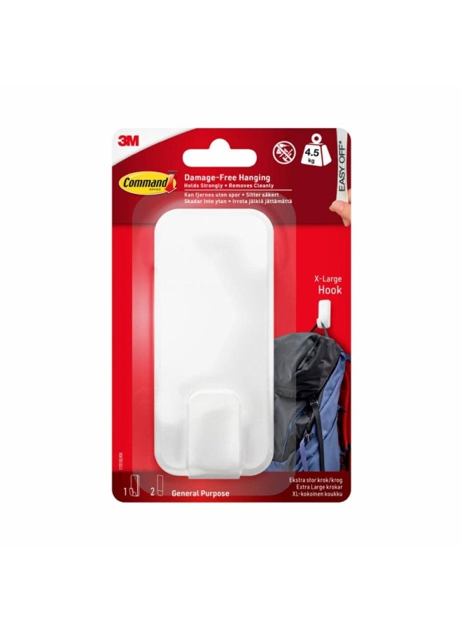 Command Multi-Purpose Damage-Free Hanging Utility Hook with 2 Strips White X-Large UU012641237  - Image 5