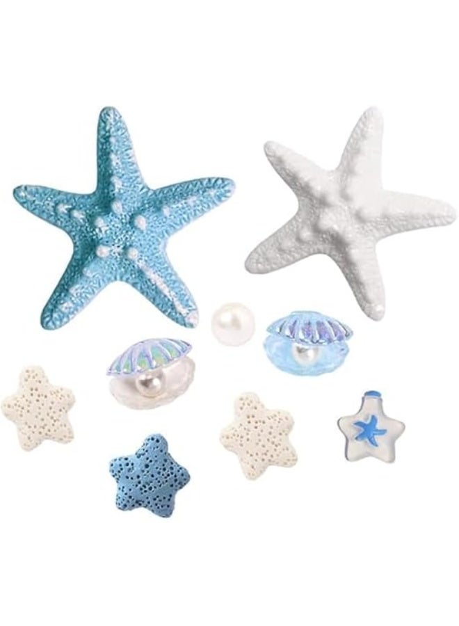 HZYH 9 Pcs Starfish Shoe Charms Set, Vibrant Durable Plastic Decorative Shoes Accessories for Clogs, Crocs and Hole  Shoes - Image 1
