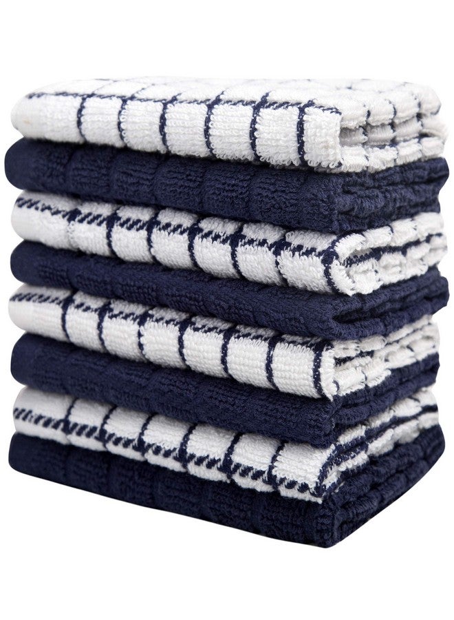 Bumble Towels Bumble Premium Cotton Dish Cloths 12" x 12"| Navy Check Design | 380 GSM | Highly Absorbent & Soft Dish Towels | 100% Natural Ring Spun Cotton Tea Towel Set | Kitchen Towels - 8 Pack - Image 5