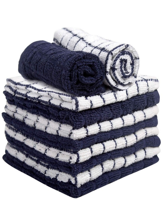 Bumble Towels Bumble Premium Cotton Dish Cloths 12" x 12"| Navy Check Design | 380 GSM | Highly Absorbent & Soft Dish Towels | 100% Natural Ring Spun Cotton Tea Towel Set | Kitchen Towels - 8 Pack - Image 4